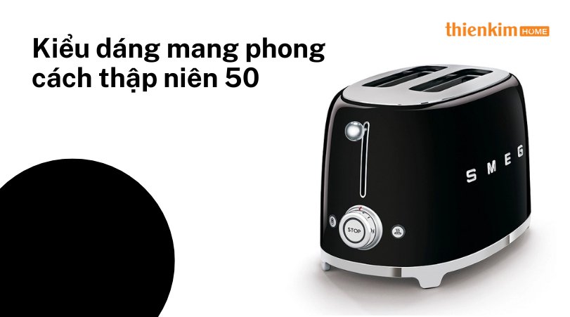 Kiểu dáng mang phong cách thập niên 50 Máy nướng bánh mì SMEG TSF01BLEU 535.43.660